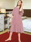 Bethany A-Line Scoop Neck Knee-Length Chiffon Junior Bridesmaid Dress With Cascading Ruffles DKP0013656