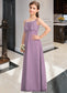 Denisse A-Line Square Neckline Floor-Length Chiffon Lace Junior Bridesmaid Dress DKP0013660