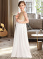 Annie A-Line Scoop Neck Floor-Length Chiffon Sequined Junior Bridesmaid Dress DKP0013662