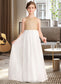 Annie A-Line Scoop Neck Floor-Length Chiffon Sequined Junior Bridesmaid Dress DKP0013662