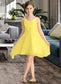 Zoie A-Line V-neck Knee-Length Chiffon Junior Bridesmaid Dress With Ruffle DKP0013664