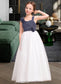 Mariah A-Line Sweetheart Floor-Length Chiffon Tulle Junior Bridesmaid Dress With Ruffle Flower(s) DKP0013665