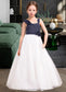 Mariah A-Line Sweetheart Floor-Length Chiffon Tulle Junior Bridesmaid Dress With Ruffle Flower(s) DKP0013665