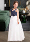 Mariah A-Line Sweetheart Floor-Length Chiffon Tulle Junior Bridesmaid Dress With Ruffle Flower(s) DKP0013665