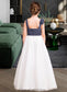 Mariah A-Line Sweetheart Floor-Length Chiffon Tulle Junior Bridesmaid Dress With Ruffle Flower(s) DKP0013665