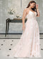 Shayla Ball-Gown/Princess V-neck Court Train Tulle Lace Wedding Dress With Beading Pockets DKP0013679