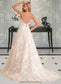 Shayla Ball-Gown/Princess V-neck Court Train Tulle Lace Wedding Dress With Beading Pockets DKP0013679