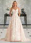 Shayla Ball-Gown/Princess V-neck Court Train Tulle Lace Wedding Dress With Beading Pockets DKP0013679