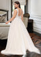 Elyse Ball-Gown/Princess V-neck Court Train Tulle Wedding Dress DKP0013682