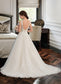 Elyse Ball-Gown/Princess V-neck Court Train Tulle Wedding Dress DKP0013682