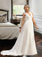 Elyse Ball-Gown/Princess V-neck Court Train Tulle Wedding Dress DKP0013682