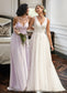 Elyse Ball-Gown/Princess V-neck Court Train Tulle Wedding Dress DKP0013682