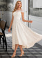 Rosa A-Line Scoop Neck Asymmetrical Chiffon Wedding Dress DKP0013683