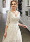 Yadira A-Line V-neck Court Train Wedding Dress With Sequins DKP0013690