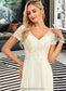 Kinsley A-Line V-neck Floor-Length Chiffon Lace Wedding Dress With Lace DKP0013691