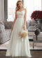 Yadira A-Line V-neck Floor-Length Wedding Dress With Beading Split Front DKP0013697