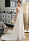 Rosemary A-Line V-neck Court Train Chiffon Wedding Dress DKP0013701