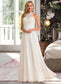 Hedda A-Line High Neck Floor-Length Chiffon Wedding Dress DKP0013702