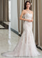 Pru Trumpet/Mermaid Sweetheart Court Train Tulle Lace Wedding Dress DKP0013710