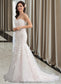 Pru Trumpet/Mermaid Sweetheart Court Train Tulle Lace Wedding Dress DKP0013710