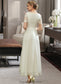 Michaela A-Line V-neck Asymmetrical Wedding Dress With Lace DKP0013712