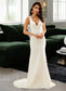 Aubree Trumpet/Mermaid V-neck Court Train Wedding Dress DKP0013714