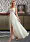 Charlotte A-Line V-neck Floor-Length Wedding Dress With Split Front DKP0013721