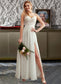 Charlotte A-Line V-neck Floor-Length Wedding Dress With Split Front DKP0013721