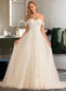 Phoebe Ball-Gown/Princess Chapel Train Tulle Lace Wedding Dress With Sequins DKP0013726