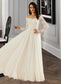 Bridget A-Line Off-the-Shoulder Sweep Train Wedding Dress With Lace DKP0013734