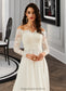 Bridget A-Line Off-the-Shoulder Sweep Train Wedding Dress With Lace DKP0013734