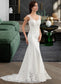 Ariel Trumpet/Mermaid V-neck Court Train Lace Stretch Crepe Wedding Dress With Sequins DKP0013738