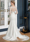 Kaya Trumpet/Mermaid Illusion Chapel Train Stretch Crepe Wedding Dress With Lace DKP0013740