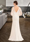 Jaylen Trumpet/Mermaid V-neck Court Train Wedding Dress With Sash DKP0013744