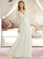 Layla A-Line V-neck Floor-Length Chiffon Lace Wedding Dress DKP0013745