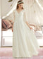 Layla A-Line V-neck Floor-Length Chiffon Lace Wedding Dress DKP0013745