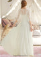 Layla A-Line V-neck Floor-Length Chiffon Lace Wedding Dress DKP0013745