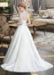 Katharine Ball-Gown/Princess V-neck Court Train Satin Wedding Dress With Bow(s) DKP0013746