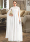 Skyler A-Line High Neck Floor-Length Chiffon Wedding Dress DKP0013748