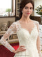 Kiana Ball-Gown/Princess Illusion Court Train Tulle Lace Wedding Dress DKP0013750