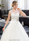 Camille Ball-Gown/Princess Scoop Neck Sweep Train Organza Lace Wedding Dress With Beading Sequins DKP0013751