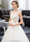 Camille Ball-Gown/Princess Scoop Neck Sweep Train Organza Lace Wedding Dress With Beading Sequins DKP0013751