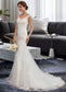 Kimberly Trumpet/Mermaid V-neck Court Train Tulle Wedding Dress DKP0013758