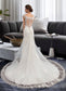 Kimberly Trumpet/Mermaid V-neck Court Train Tulle Wedding Dress DKP0013758