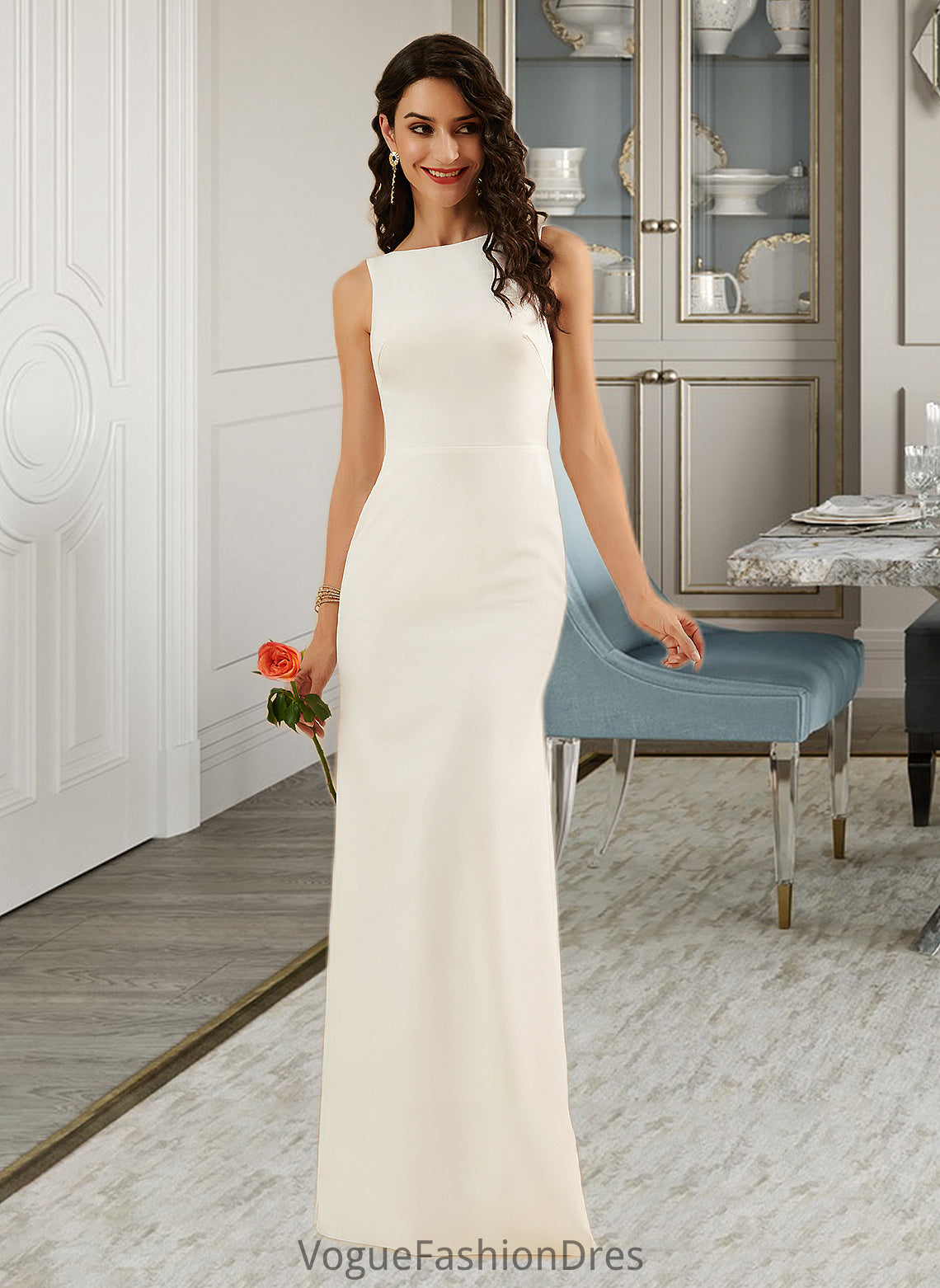 Lyric Trumpet/Mermaid Floor-Length Wedding Dress DKP0013762