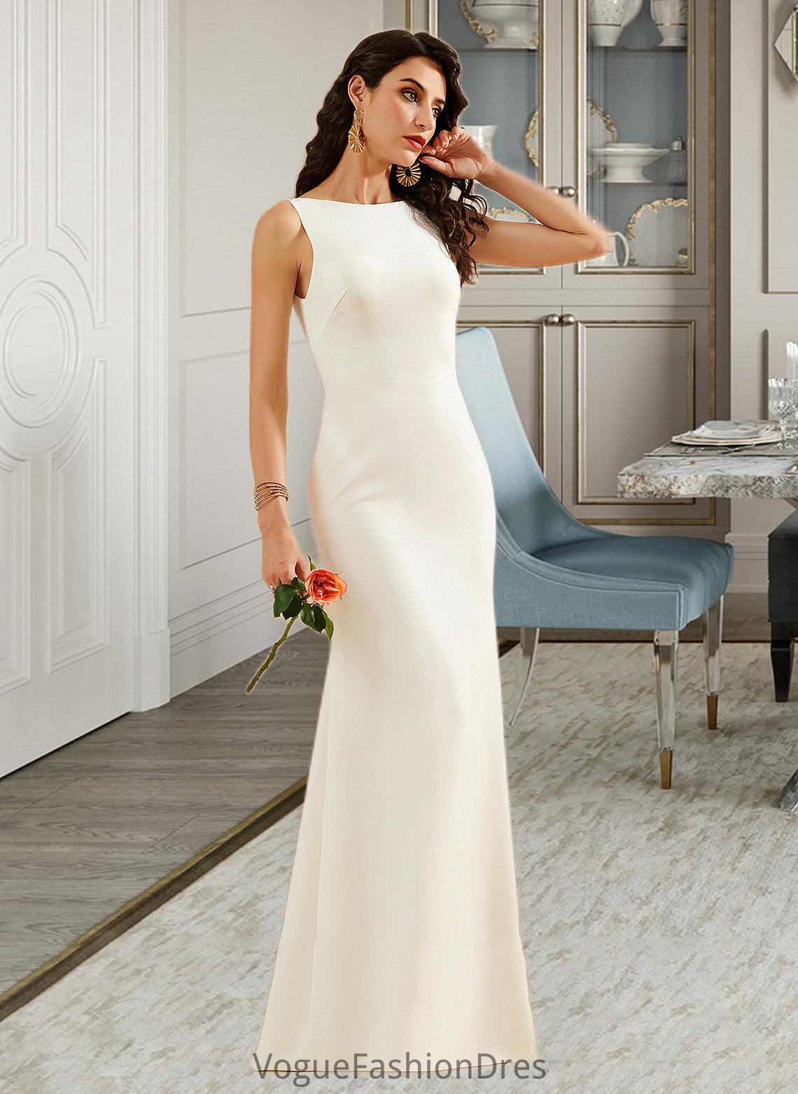 Lyric Trumpet/Mermaid Floor-Length Wedding Dress DKP0013762