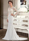 Taryn Trumpet/Mermaid Illusion Sweep Train Stretch Crepe Wedding Dress DKP0013767