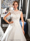 Gabriella Ball-Gown/Princess Scoop Neck Tea-Length Tulle Lace Wedding Dress With Beading Sequins DKP0013773