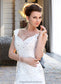 Angel A-Line V-neck Court Train Chiffon Wedding Dress With Lace Beading Sequins DKP0013776