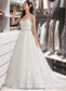 Pauline Ball-Gown/Princess V-neck Court Train Tulle Wedding Dress With Beading Sequins DKP0013779